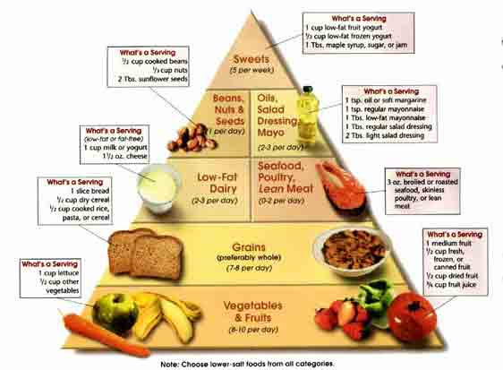 DASH Food Pyramid - Dietary Approaches to Hypertension