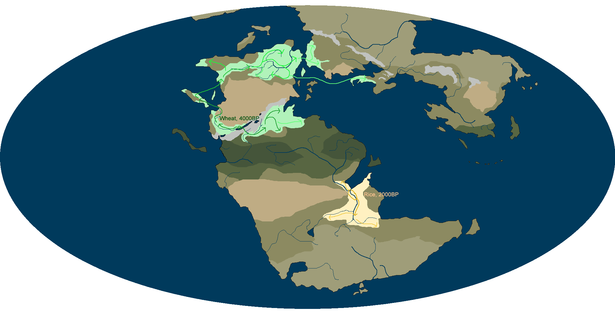 World Map 4000 Years Ago