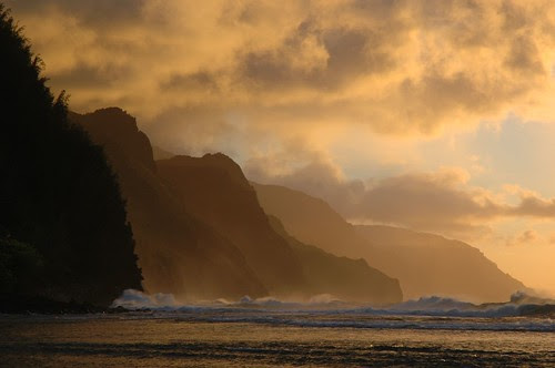 hawaii beaches at sunset. Birthday Sunset from Ke#39;e