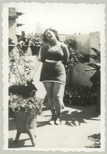 Woman posing in the garden
