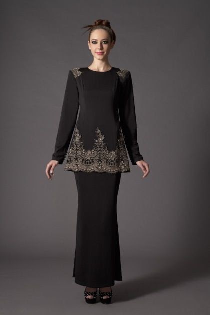 39+ Black Baju Kurung Fashion, Baru!