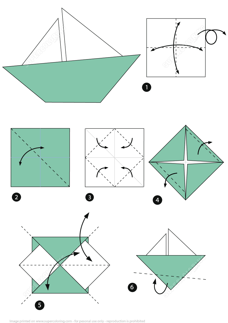 Origami Little Boat Instructions Free Printable ...