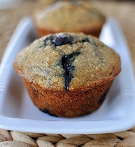 Healthy Banana Blueberry Muffins