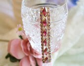 Paris, vintage rhinestone bracelet, by KD Design Studio,  pink, vintage, wedding, bride, special occasion, rhinestones, gold