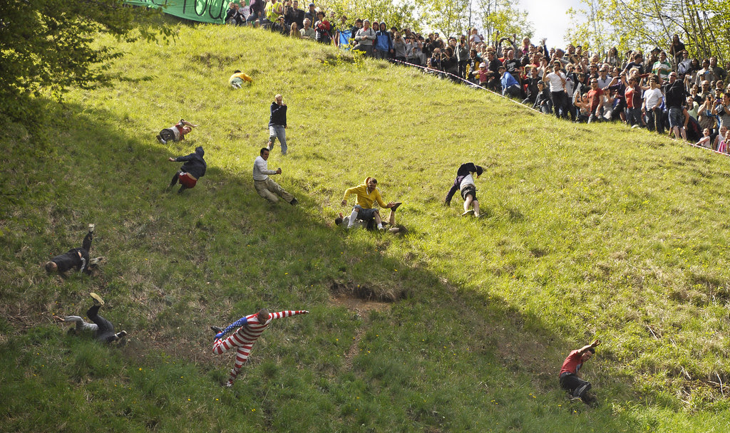 Cheese Rolling 2013, Coopers Hill, Gloucestershire.