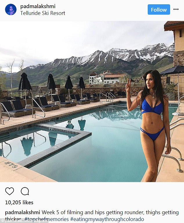 Parece ótimo a partir daqui! Padma Lakshmi comentou sobre seu ganho de peso ao lado de um bocado de biquíni na quinta-feira