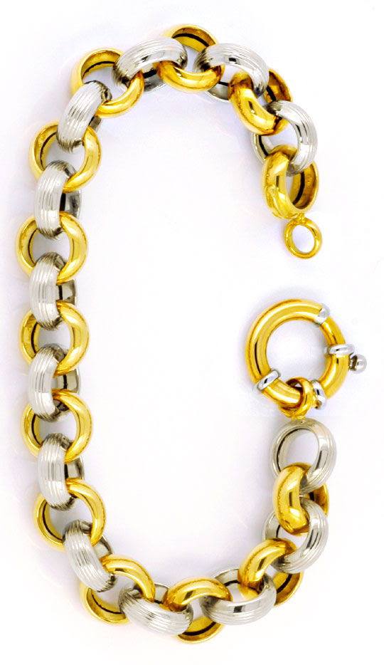 Originalfoto ARMBAND 18K GELBGOLD WEISSGOLD, RIESEN-FEDERRING 1.500€