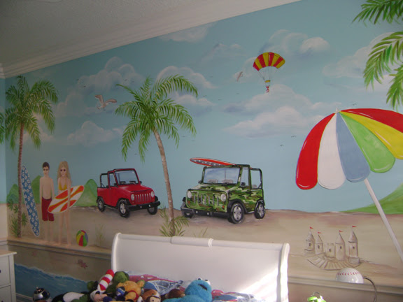 Nursery and Children's Murals: Tropical Beach MuralNursery ...