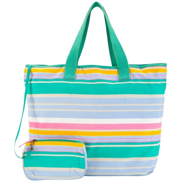 Collection WEEKEND by John Lewis Mono Stripe Beach Bag , Neon (34 ...