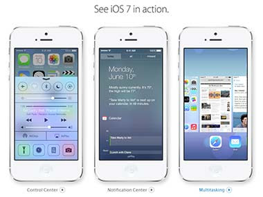 iOS 7 is here. Screengrab 