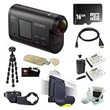 Sony HDR-AS15 Wi-Fi HD Action Video Camcorder Camera + 16GB Micro SDHC + 2 Wasabi NP-BX1 Batteries and Charger + Sony VCTHM1 Handlebar Mount + Sony VCTGM1 Headband and Clip-on Kit + Micro HDMI Cable + Accessory Kit