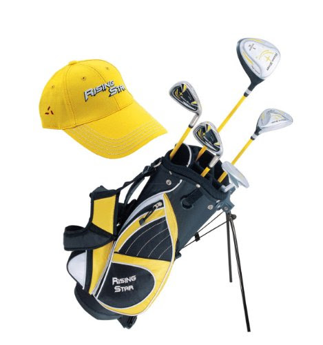 Paragon Rising Star Kids Golf Clubs Set / Ages 5-7 Yellow With Hat / Left-Hand