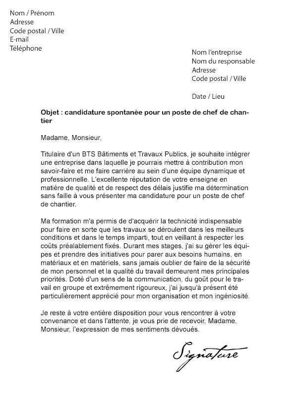 Lettre de motivation responsable logistique - Modele de 