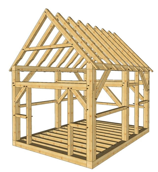 12�16 Timber Frame Shed Plans