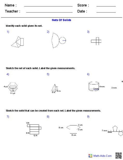  geometry worksheets surface area volume worksheets geometry