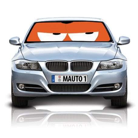 Dog Eyes Car Sunshade, Reversible in Silver, Standard Size