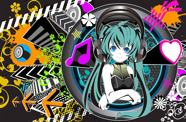 初音ミク ポップでオシャレなイラスト壁紙 ボカロ画像