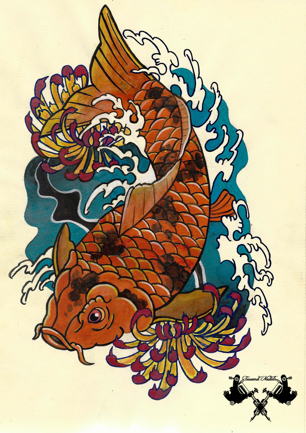 tattoo flash koi by Tausend Nadeln on DeviantArt tattoo flash koi by Tausend Nadeln on DeviantArt