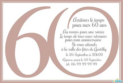 Faire Part Invitation 60 Ans