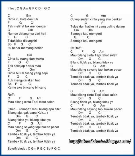 info unik dunia berbagai lagu  kunci gitar chord