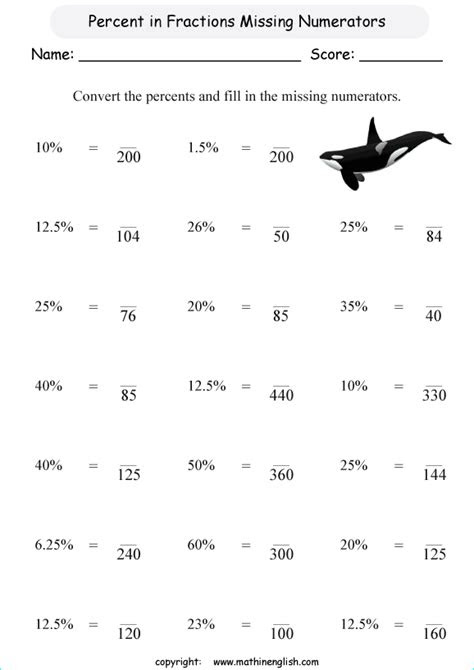 10% of 30 = 3. convert the percents and fill in the missing numerators extra practice