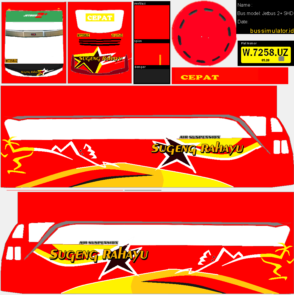 livery bussid  po sugeng rahayu cepat 