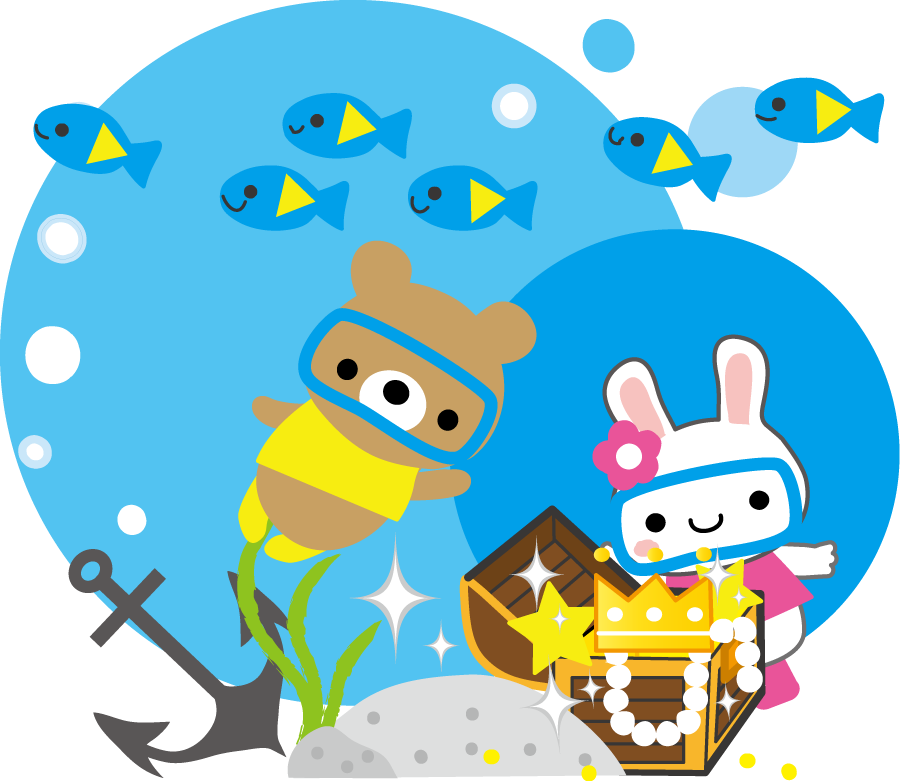 海の宝箱 無料イラストフリー素材