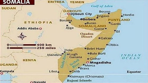 Map of politically fragmented Somalia. Protesters in Somaliland were attacked by police after demonstrating for the further break up of the northern enclave in the Horn of Africa state. by Pan-African News Wire File Photos