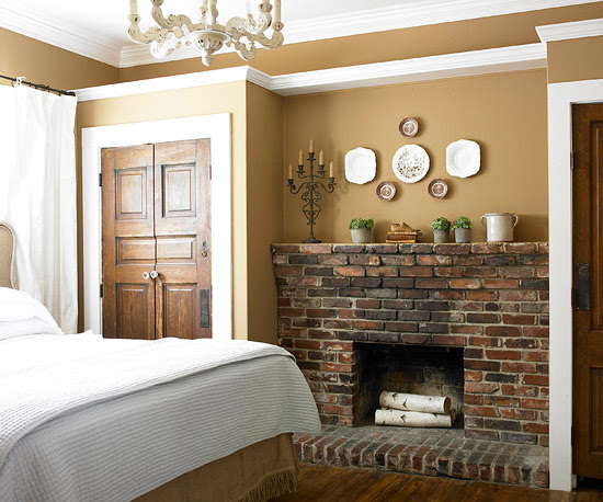 Master bedroom with fireplace