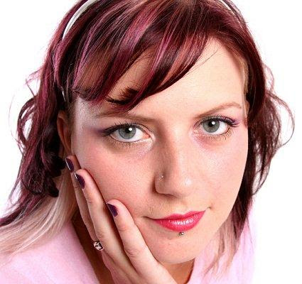 emo blonde hair with red highlights. A light londe hair base