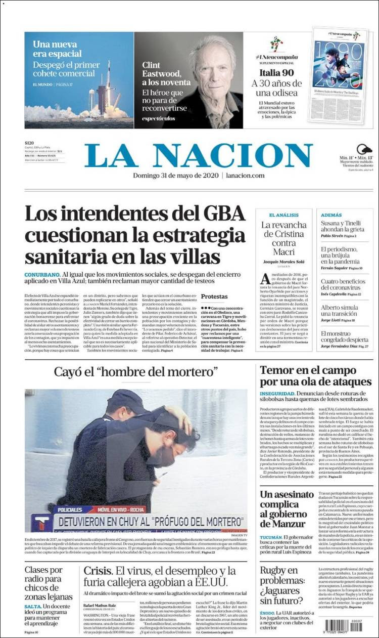 Portada de La Nación (Argentina)