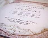 Vintage Scroll and Wallpaper Wedding Invitations - DEPOSIT