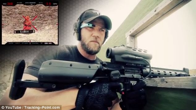 The smart rifle works by sending a live video feed from the rifle's sight to Glass - allowing soldiers to simply point their rifle without needing to be in a position to see their target.