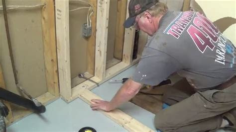 diy basement bathroom part  shower stall frame drain