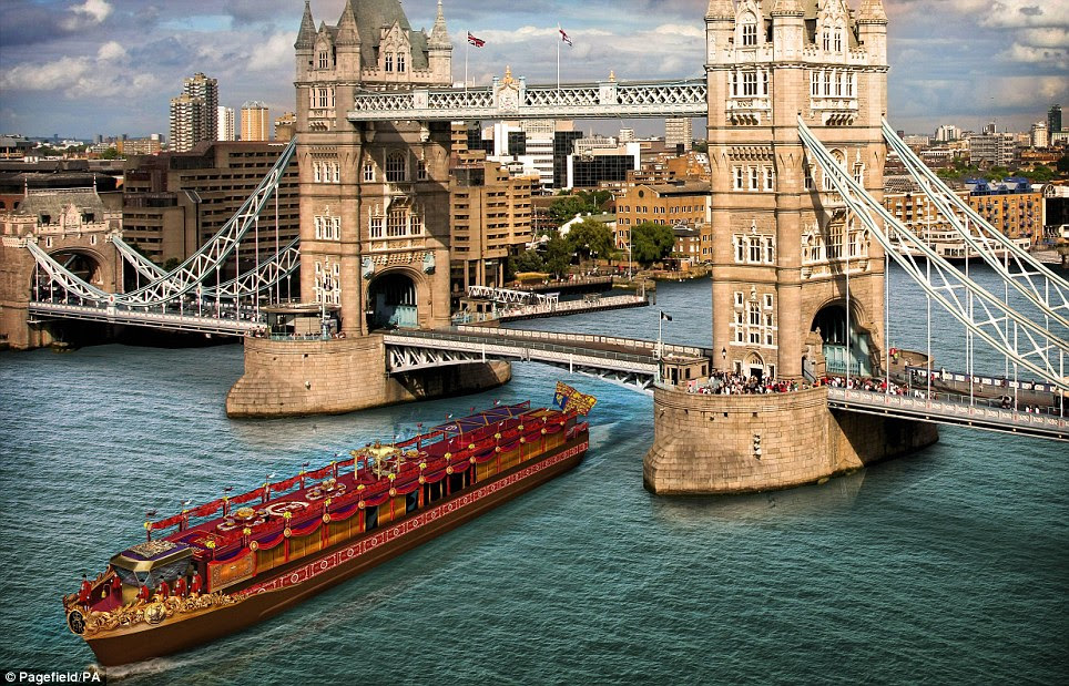 One's Jubilee barge... and the glamorous former model who ...