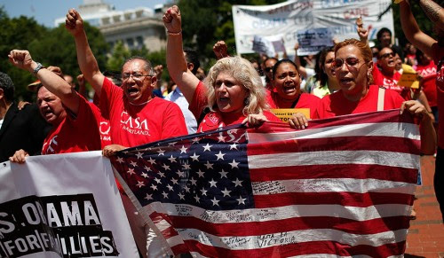 Immigration reform activists in Washington, D.C., July 7, 2014. (Win McNamee/Getty)