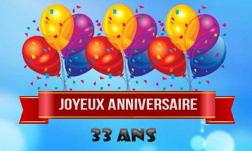 Carte Anniversaire Homme 33 Ans Ballons Ciel