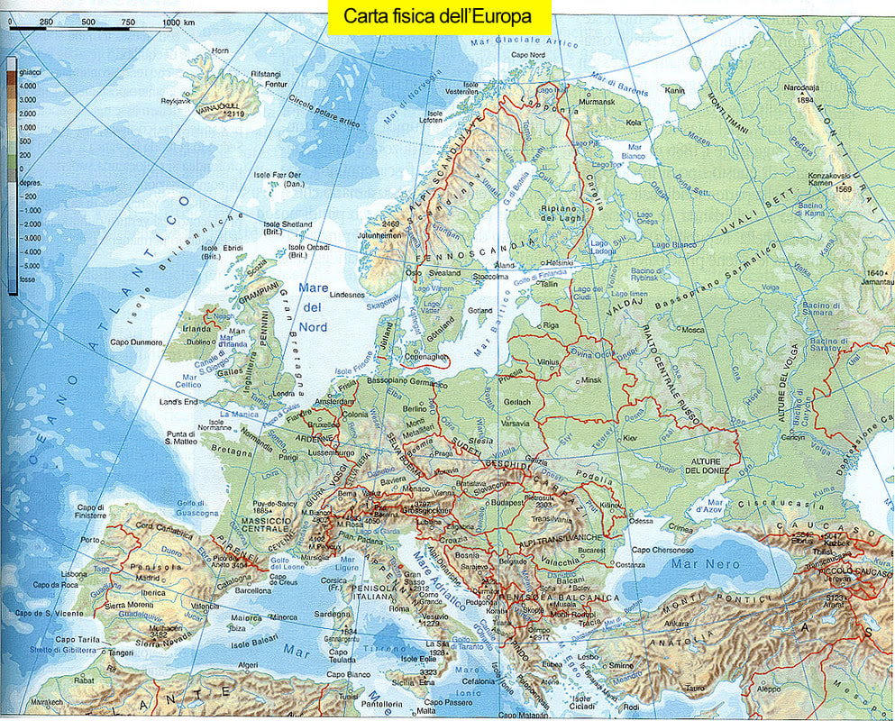 Carta Fisica Nord Europa