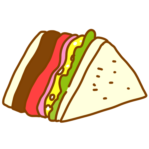 サンドイッチのイラスト かわいいフリー素材が無料のイラストレイン