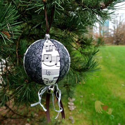 Music Black Sparkle Christmas Ornament