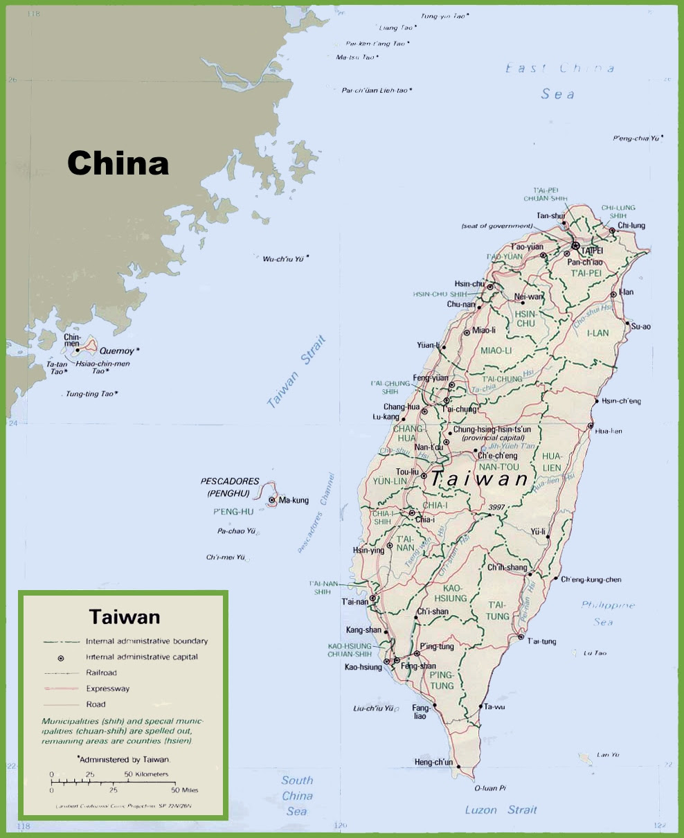 Taiwan political map