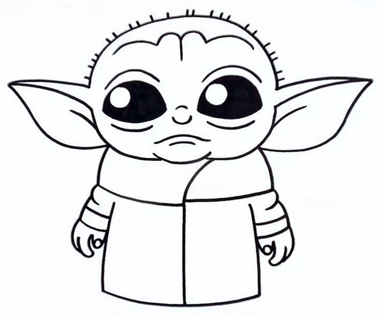 Desenho para colorir The Mandalorian : Baby Yoda 7