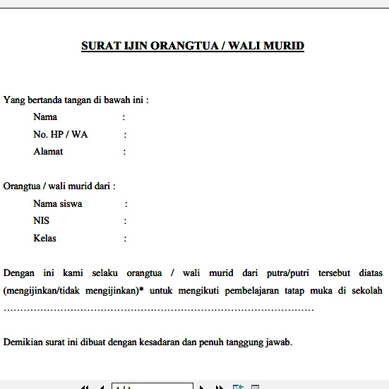 Surat Pernyataan Izin Tidak Masuk Kerja Word  libjasela