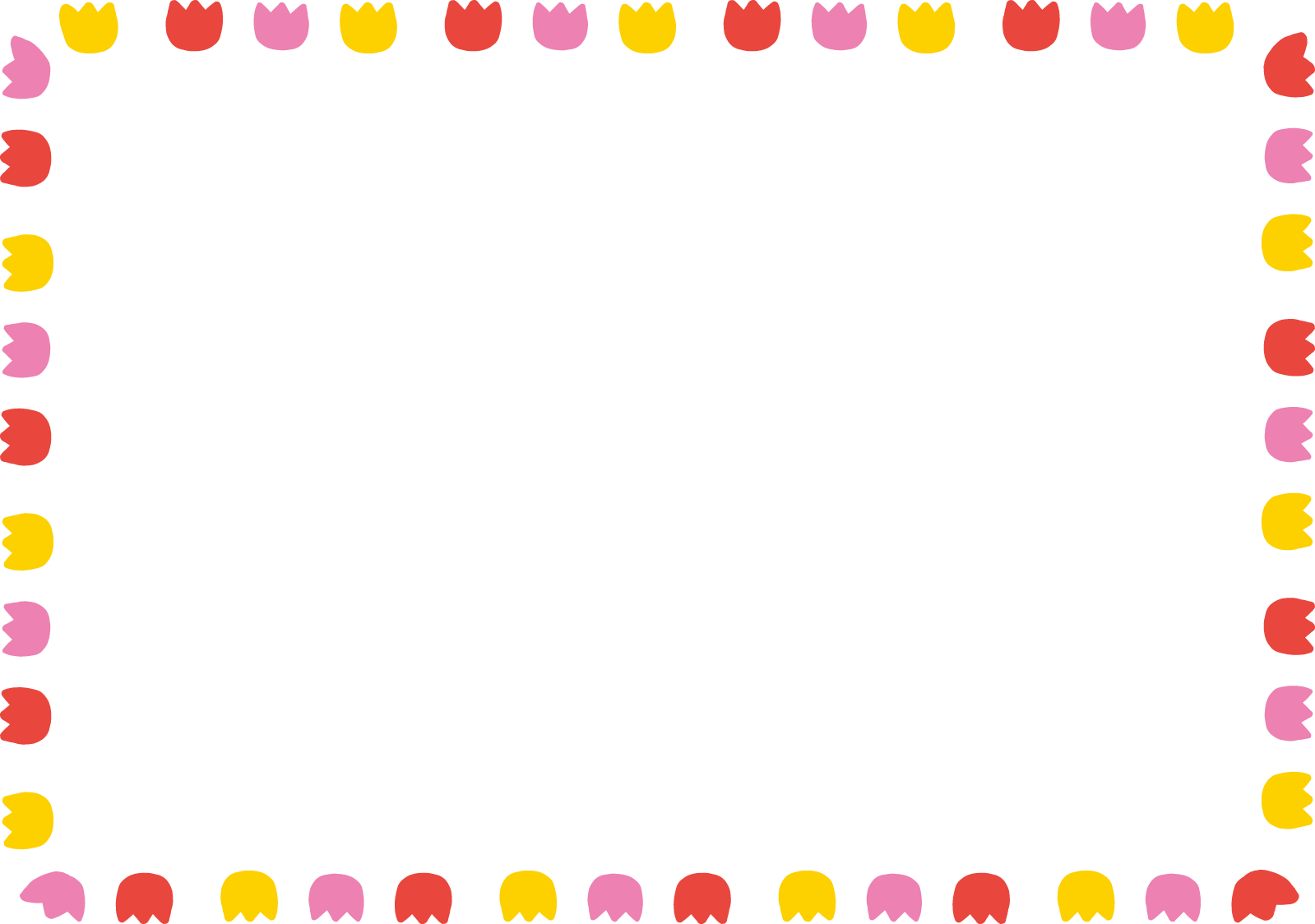 春のイラスト飾り枠 ライン無料イラスト素材