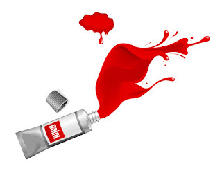 素材 赤い絵の具チューブ Red Ink Paint Splash イラスト素材