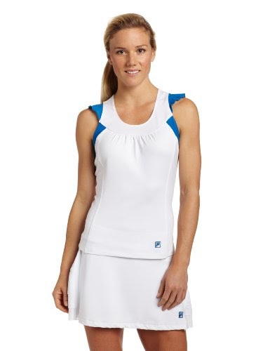 Fila Women's Baseline Sleeveless Tank (White/Imperial Blue, X-Small)