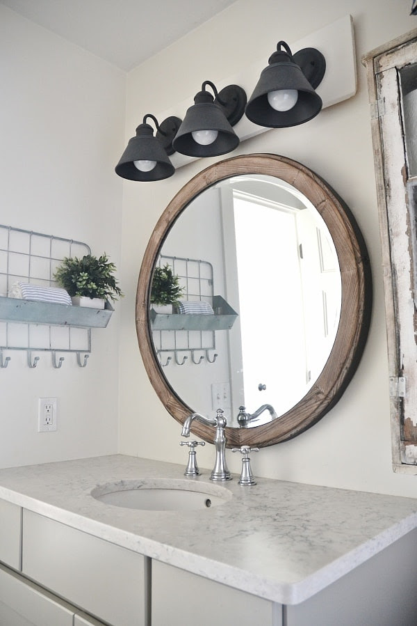 DIY Farmhouse Bathroom Vanity Light Fixture