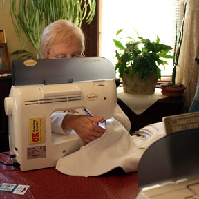 Mom sewing