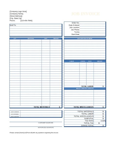  job invoice template pdf invoice example