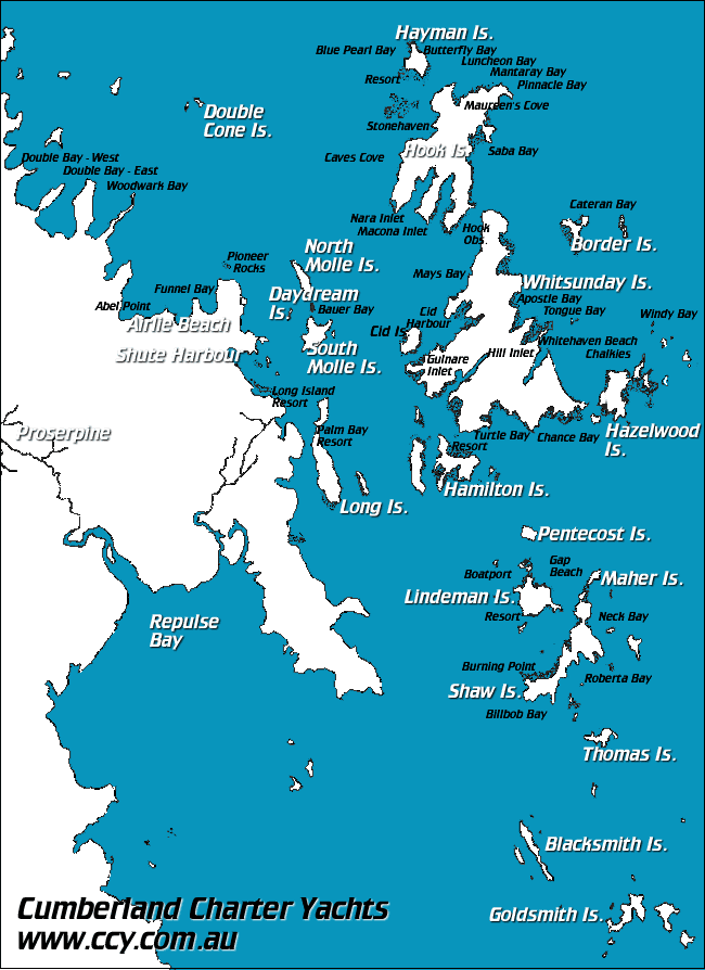 Printable Map of the Whitsundays Printable Map of the Whitsundays